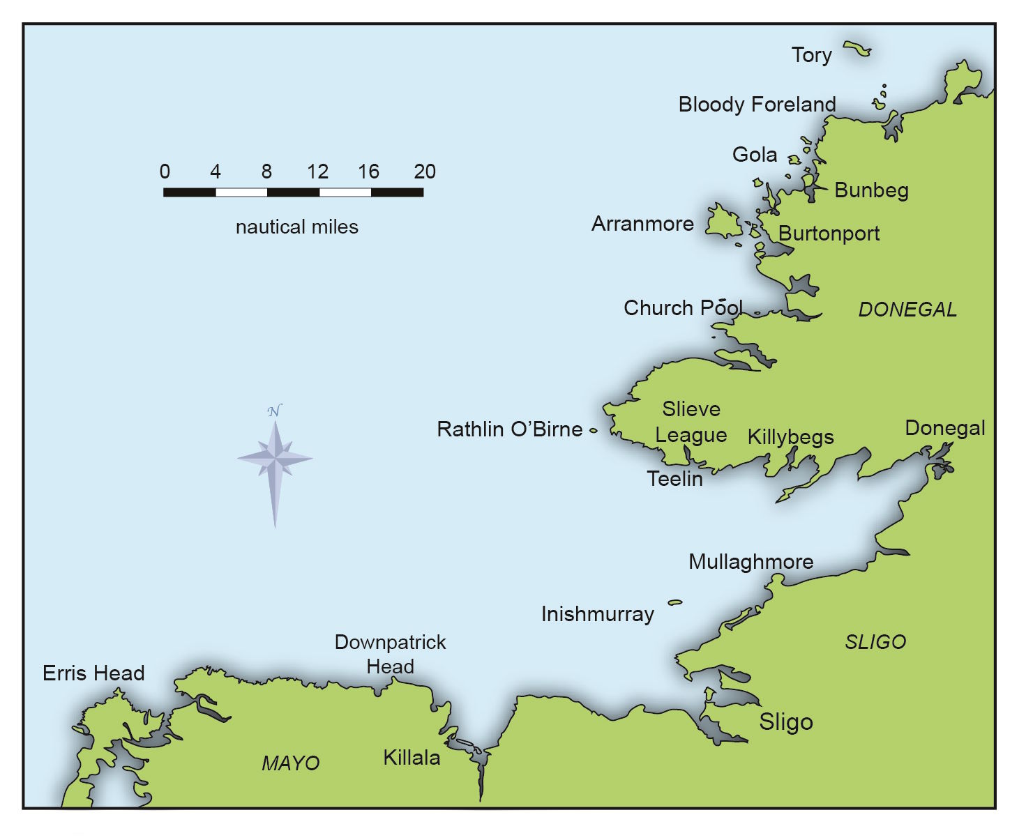 Irish Sailing > Cruising > Coastal Routes > Clare Island to Killybegs